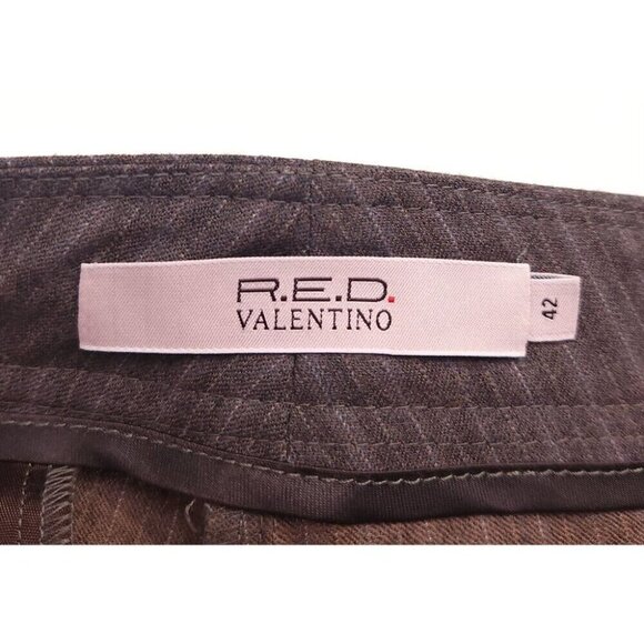 Red Valentino Striped Wool Three Quarter Pants Size 42 US 6 Brown Womens $325 - Picture 7 of 9